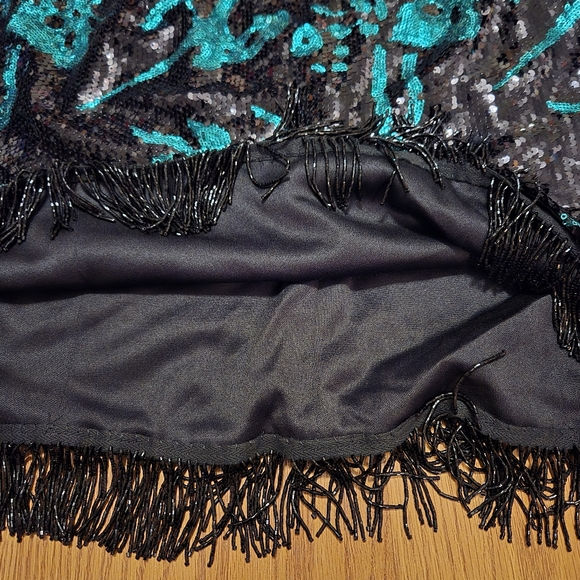 Alyce Jean De Lys Black Emerald Green Sequins Dress Mini Prom Formal Vintage 18 - Picture 8 of 16